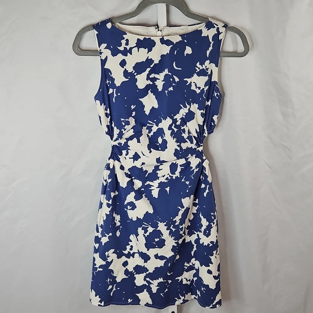Abercrombie & Fitch Blue & White Cutout Midi Dress Size XXS - Picture 5 of 8